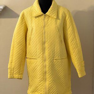 Harve Benard women's quilted lightweight jacket, yellow, length 33" Size (M)
